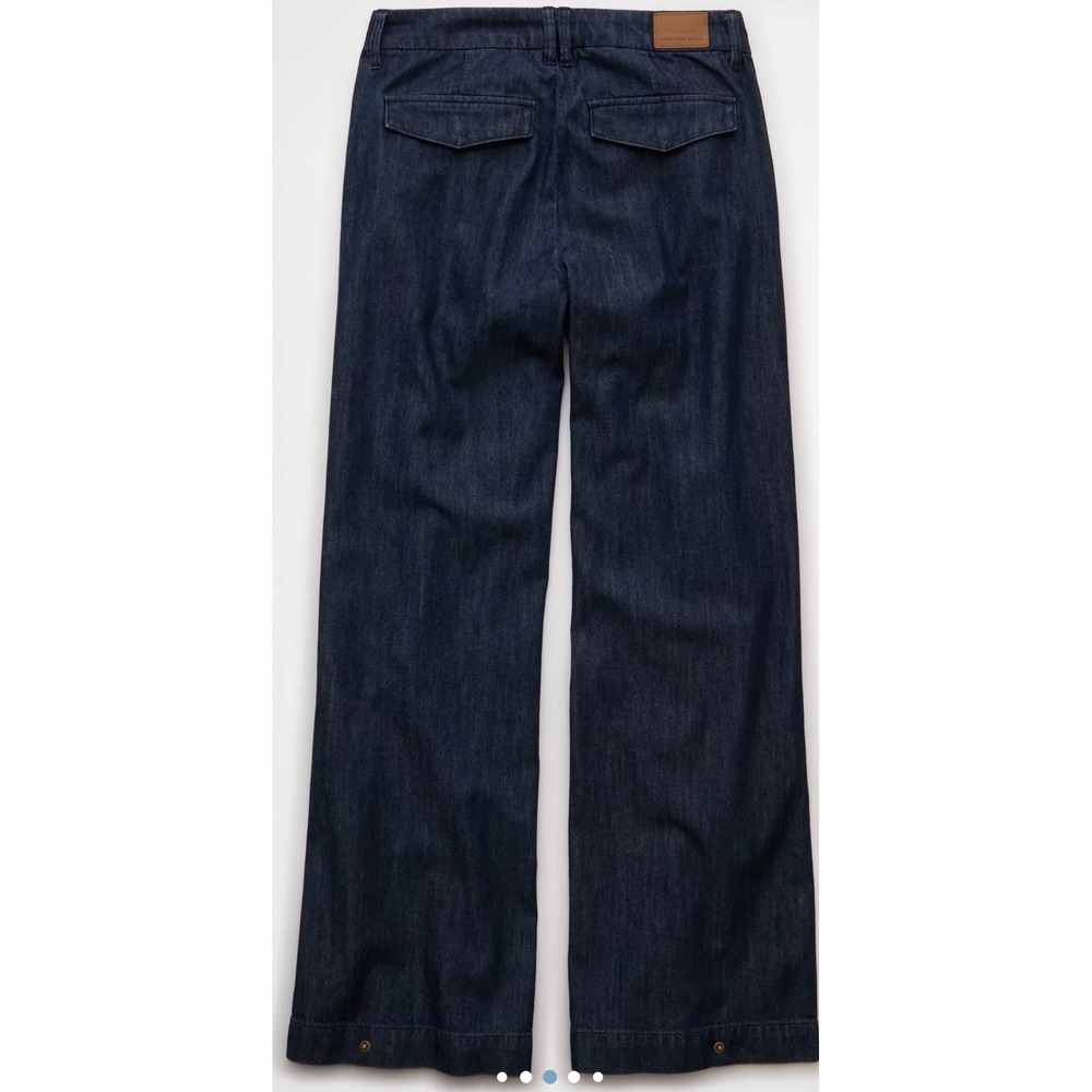 American Eagle | 2026 Baggy Wide-Leg Trouser 12 Short Convertible Denim - Picture 3 of 14